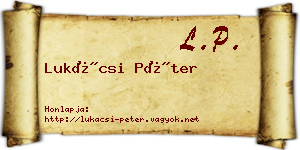 Lukácsi Péter névjegykártya