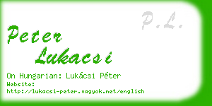 peter lukacsi business card